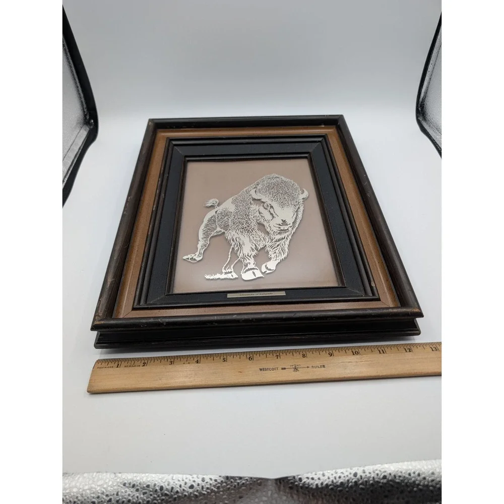 1978 University of Colorado Buffalo Sterling Silver SilverScene Framed Wall Art